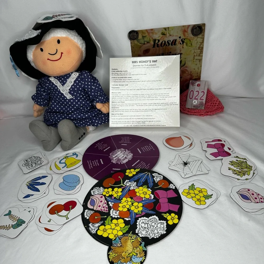Vintage New without Bag Mrs Honey's Hat Polka Dot Doll with Book and Game Set - Picture 9 of 11